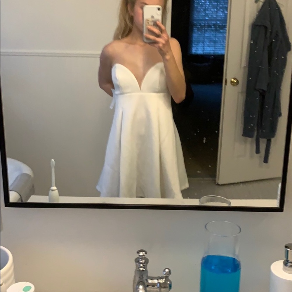 Tobi White Strapless Cocktail Dress